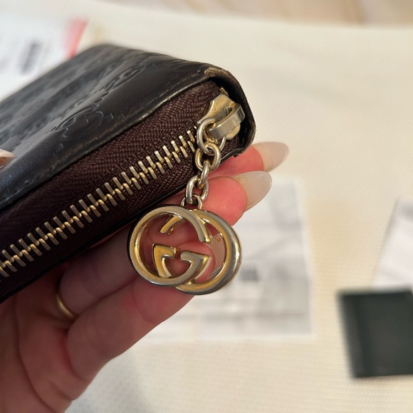 Chocolate Brown Gucci Guccissima Mongram Long Wallet - Picture 3 of 10